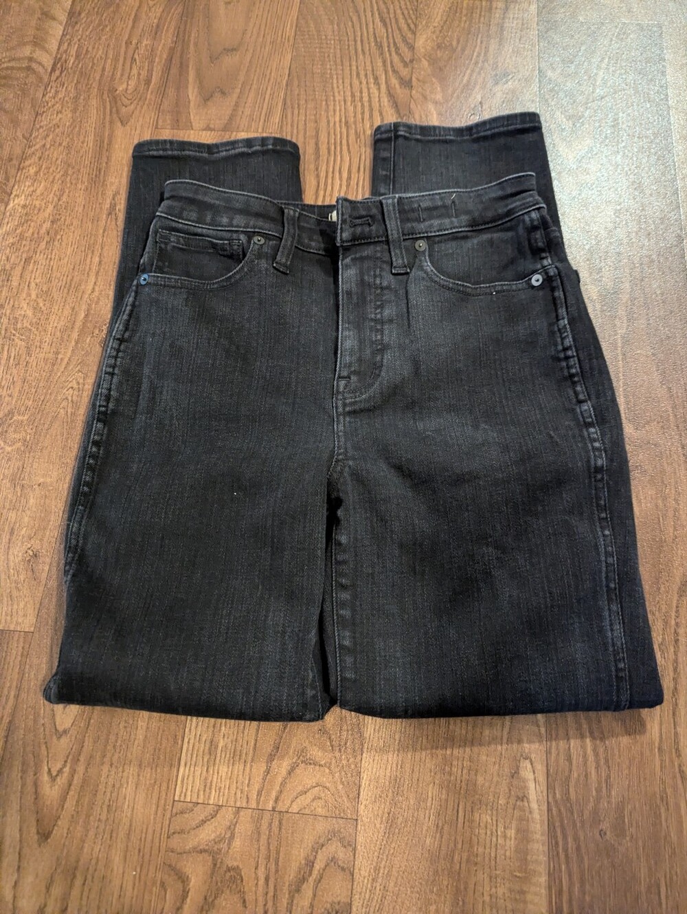 Madewell Jeans Womens 27 Black Curvy Stovepipe Crop Dark Wash Straight Leg